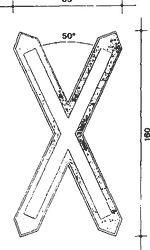 Fig. II 10/c — CROCE DI S. ANDREA INSTALLATA VERTICALMENTE
