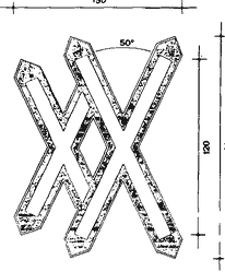 Fig. II 10/d — DOPPIA CROCE DI S. ANDREA INSTALLATA VERTICALMENTE