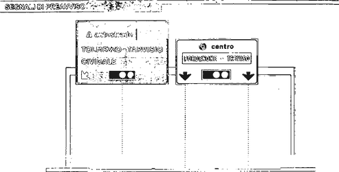 Fig. II 232 — SEGNALE DI DIREZIONE ALTO CON LANTERNE SEMAFORICHE INCORPORATE