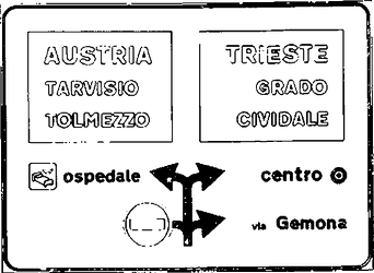Fig. II 236 — SEGNALE DI PREAVVISO DI INTERSEZIONI RAVVICINATE URBANE