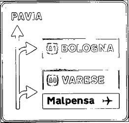 Fig. II 237 — SEGNALE DI PREAVVISO DI INTERSEZIONI RAVVICINATE EXTRAURBANE