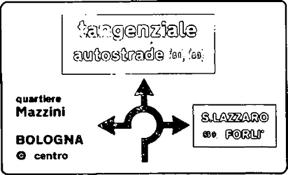 Fig. II 238 — SEGNALE DI PREAVVISO DI INTERSEZIONE URBANA ROTATORIA