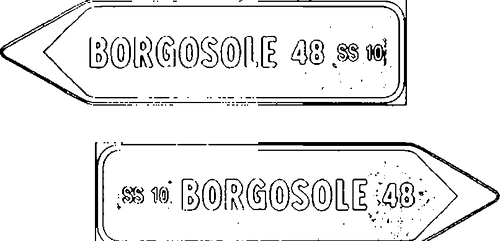 Fig. II 249 — SEGNALE DI DIREZIONE EXTRAURBANO
