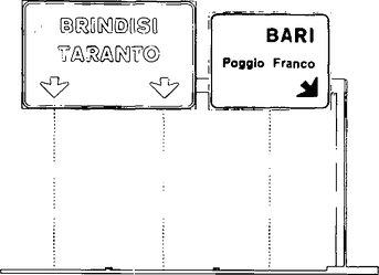 Fig. II 251 — SEGNALI DI CORSIA CON FUNZIONE DI DIREZIONE