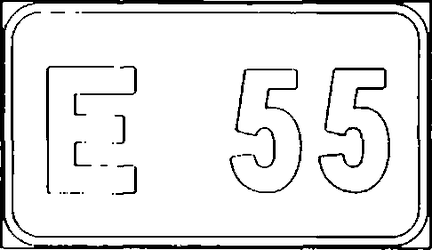 Fig. II 256 — SEGNALE IDENTIFICAZIONE ITINERARIO INTERNAZIONALE