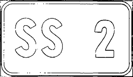 Fig. II 258 — SEGNALE IDENTIFICAZIONE STRADA STATALE