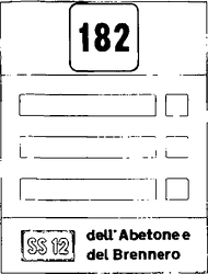 Fig. II 265 — PROGRESSIVA DISTANZIOMETRICA INTEGRATA CON SEGNALE DI CONFERMA SU STRADE EXTRAURBANE