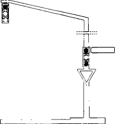 Fig. II 290 — SEGNALE NOME-STRADA APPLICATO A PALO SEMAFORICO