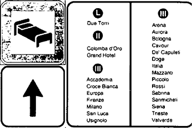 Fig. II 299 — SEGNALE DI INFORMAZIONI ALBERGHIERE