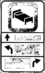 Fig. II 300 — SEGNALE DI PREAVVISO ALBERGHIERO