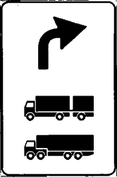Fig. II 350 — PREAVVISO DEVIAZIONE CONSIGLIATA AUTOCARRI IN TRANSITO