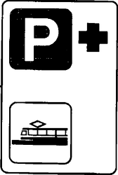 Fig. II 370 — PARCHEGGIO DI SCAMBIO CON METROPOLITANE OD ALTRI SERVIZI EXTRAURBANI SU ROTAIA