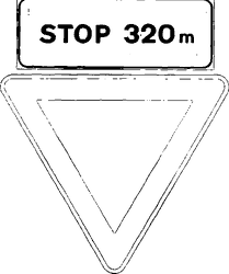 Fig. II 39 — PREAVVISO DI FERMARSI E DARE PRECEDENZA