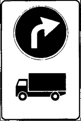 Fig. II 409/a — PREAVVISO DEVIAZIONE AUTOCARRI OBBLIGATORIA