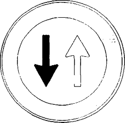 Fig. II 41 — DARE PRECEDENZA NEI SENSI UNICI ALTERNATI