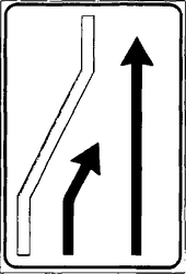 Fig. II 411/a — SEGNALE DI CORSIA CHIUSA (CHIUSURA CORSIA DI SINISTRA)
