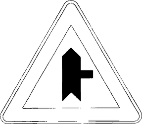 Fig. II 43/b — INTERSEZIONE A "T" CON DIRITTO DI PRECEDENZA