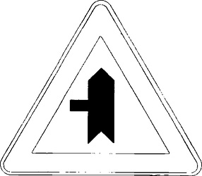 Fig. II 43/c — INTERSEZIONE A "T" CON DIRITTO DI PRECEDENZA