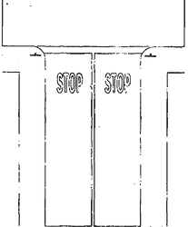 Fig. II 432/a — STRISCIA TRASVERSALE DI ARRESTO