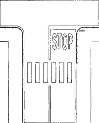 Fig. II 435 — ATTRAVERSAMENTO PEDONALE ARRETRATO