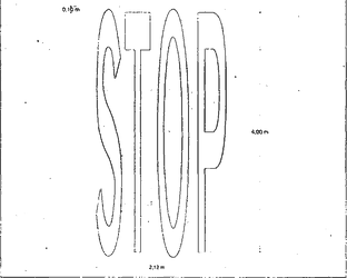 Fig. II 441/a — ISCRIZIONE DI STOP SU STRADE DI TIPO A-B-C-D CON V > 50 km/h