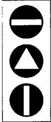 Fig. II 452 — LANTERNE SEMAFORICHE PER I VEICOLI DI TRASPORTO PUBBLICO