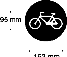 Fig. II 457 — DIMENSIONI DEL SIMBOLO DELLE LANTERNE SEMAFORICHE PER VELOCIPEDI (LENTE ø 200)