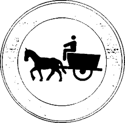 Fig. II 53 — TRANSITO VIETATO AI VEICOLI A TRAZIONE ANIMALE