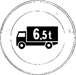 Fig. II 60/b — TRANSITO VIETATO AI VEICOLI DI MASSA A PIENO CARICO SUPERIORE A .... TONNELLATE