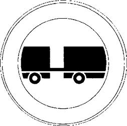 Fig. II 61 — TRANSITO VIETATO AI VEICOLI A MOTORE TRAINANTI UN RIMORCHIO