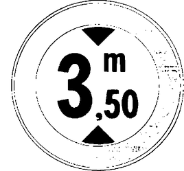 Fig. II 66 — TRANSITO VIETATO AI VEICOLI AVENTI ALTEZZA SUPERIORE A .... METRI