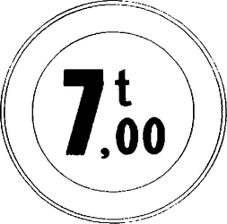 Fig. II 68 — TRANSITO VIETATO AI VEICOLI AVENTI UNA MASSA SUPERIORE A ... TONNELLATE