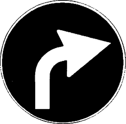 Fig. II 80/d — PREAVVISO DI DIREZIONE OBBLIGATORIA A DESTRA