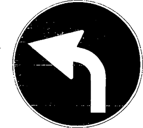 Fig. II 80/e — PREAVVISO DI DIREZIONE OBBLIGATORIA A SINISTRA