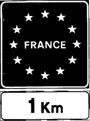 Fig. II 97/b — PREAVVISO DI CONFINE DI STATO TRA PAESI DELLA COMUNITÀ EUROPEA